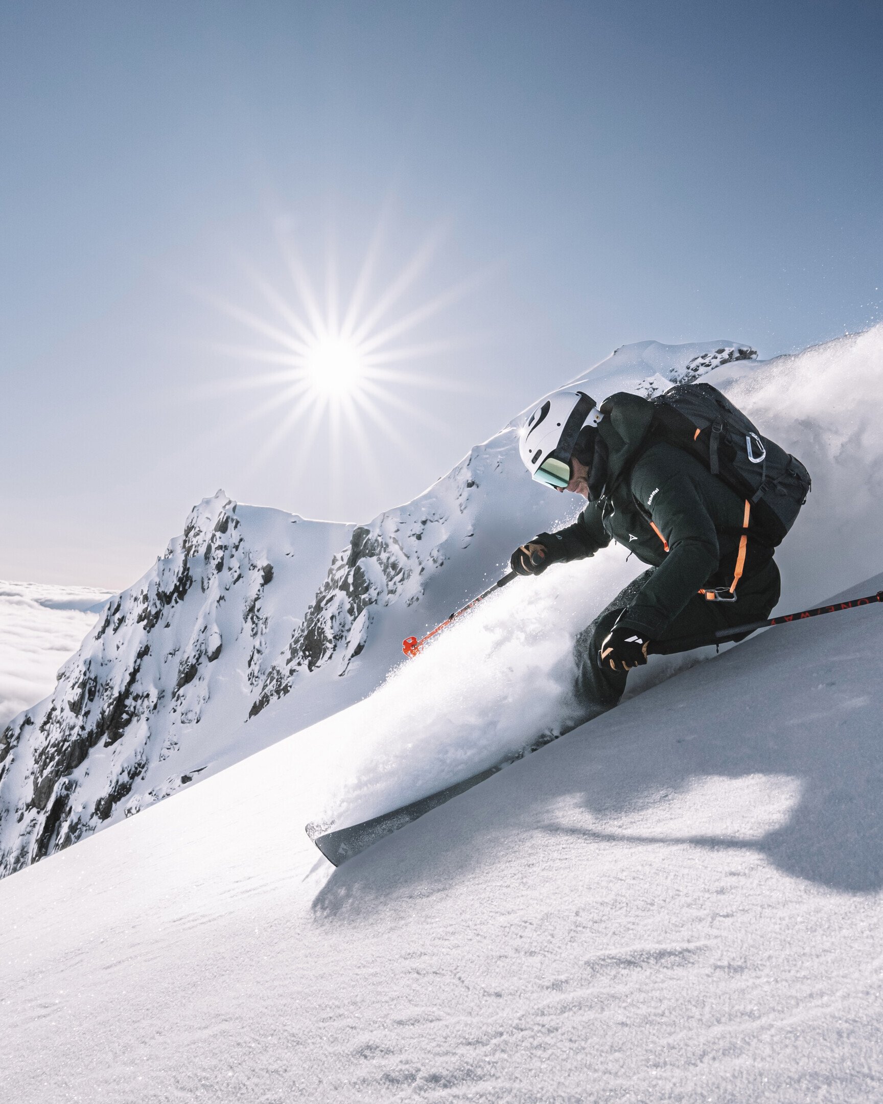 Patrick in Action beim Freeriden – POP EYES Skibrille JAMIE im Tiefschnee-Einsatz.