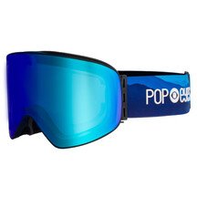 Photochromatic ski goggles LARRY Blue Real Mountains – self-tinting men’s ski goggles with photochromatic CAT 1-3 lens | POP EYES