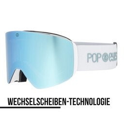 Skibrille JAMIE White Mint – neue Skibrille Damen & Herren mit magnetischem Wechselsystem und mintfarbener Linse | POP EYES