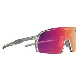POP EYES Sport Sonnenbrille EDDY Clear Sunset Red – vielseitige Sportbrille mit Wechselgläsern in seitlicher Ansicht, ideal für Radfahren und Outdoor-Sport
