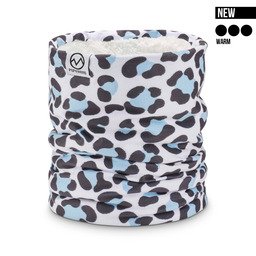 POPHEAD Neckwarmer JOSIE Leo Light Blue – warmer Fleece-Schlauchschal mit kuscheligem Teddyfutter für kalte Wintertage
