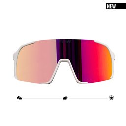 Selbsttönende Sonnenbrille EDDY White Sunset Red – moderne Sport Sonnenbrille für Damen und Herren. NEW