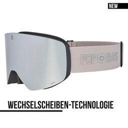 Skibrille JAMIE Frost Grey – neue Skibrille Herren mit magnetischem Wechselsystem und silberner Linse | POP EYES