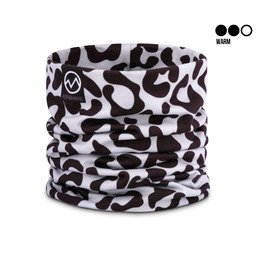 POPHEAD Neckwarmer JULIE Leo Grey – doppellagiger Fleece-Neckwarmer im grauen Leo-Print, mittelwarm, weich & cozy
