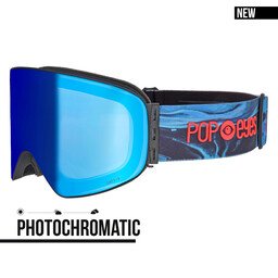 Skibrille LARRY Photochromatisch Blue Lava – selbsttönende Skibrille Herren mit photochromatischer Linse CAT 1–3 | POP EYES
