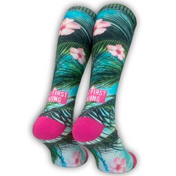 POPTOES ski socks JOHN But First Skiing – slogan ski socks, rear view | on sale