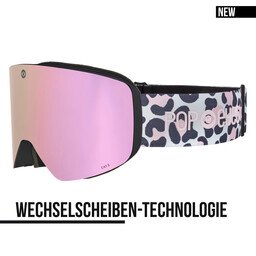 Skibrille JAMIE Leo Pink Blush – neue Skibrille mit magnetischem Wechselsystem und rosafarbener Linse | POP EYES