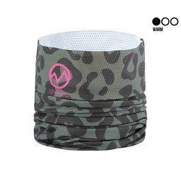 POPHEAD Neckwarmer JODY Leo Army Green – ultraleichter, atmungsaktiver Mesh-Neckwarmer im Army-Leo-Print, Cooling Level 1/3
