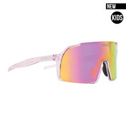 Kinder Sonnenbrille POP EYES EDDY Kids Clear Pink – leichte Sport Sonnenbrille für Kinder in seitlicher Ansicht, ideal für Outdoor-Sport und Radfahren
