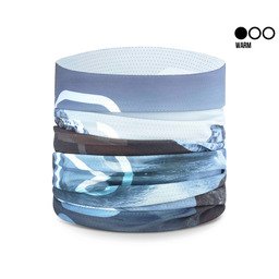 POPHEAD Neckwarmer JODY Frozen Mountain – ultraleichter atmungsaktiver Mesh-Neckwarmer in Eisblau mit Bergprint, Cooling Level 1/3
