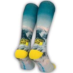 POPTOES ski socks JOHN Mountain Lover – mountain design ski socks, rear view | on sale