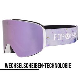 JAMIE Skibrille Pink Sparkles, halbseitig, rosa Design, Wechselglas, ideal für Damen und Herren.