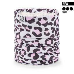 POPHEAD Neckwarmer JOSIE Leo Light Pink – warmer Fleece-Schlauchschal mit kuscheligem Teddyfutter für kalte Wintertage
