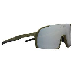 POP EYES Sport Sonnenbrille EDDY Army Green – vielseitige Sportbrille mit Wechselgläsern in seitlicher Ansicht, ideal für Radfahren und Outdoor-Sport
