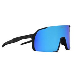 POP EYES Sport Sonnenbrille EDDY Black Ocean Blue – vielseitige Sportbrille mit Wechselgläsern in seitlicher Ansicht, ideal für Radfahren und Outdoor-Sport

