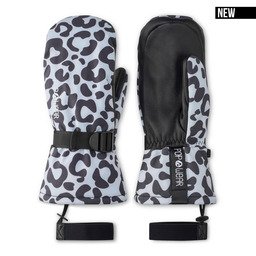 POPWEAR ski gloves MARLEY Leo Grey – mittens with genuine leather palm, Thinsulate™ insulation and windproof membrane | NEW