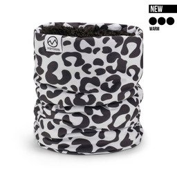 POPHEAD Neckwarmer JOSIE Leo Grey – warmer Fleece-Schlauchschal mit kuscheligem Teddyfutter für kalte Wintertage
