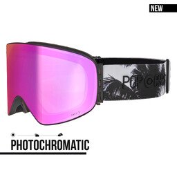 Skibrille LARRY Photochromatisch Pink Palms – photochromatische Skibrille Herren mit automatischer Tönung CAT 1–3 | POP EYES