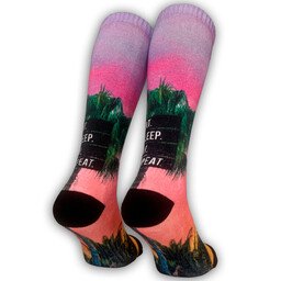 POPTOES ski socks JOHN Eat Sleep Ski Repeat – slogan ski socks, rear view | on sale