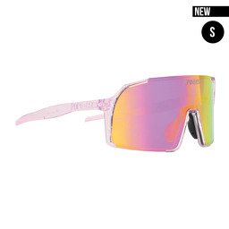 POP EYES Sport Sonnenbrille EDDY Small Clear Pink – kleinere Sportbrille für Damen und schmalere Gesichter mit Wechselgläsern in seitlicher Ansicht. NEU
