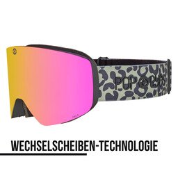 Ski goggles JAMIE Leo Green Olive – new ski goggles with magnetic interchangeable system and pink lens | POP EYES