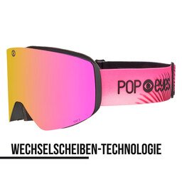 Women’s ski goggles JAMIE Tropical Pink – women’s ski goggles with magnetic interchangeable pink lens | POP EYES