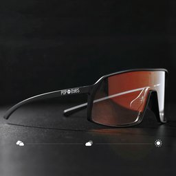 FRED Sport Sonnenbrille Black mit Icons –  selbsttönende Scheibe Kategorie 1-3
