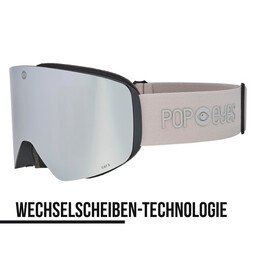 Men’s ski goggles JAMIE Frost Grey – new ski goggles with magnetic interchangeable lens system and silver lens | POP EYES