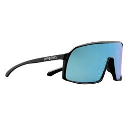 POP EYES Sport Sonnenbrille FRED Black Ice Blue – leichte Sportbrille in seitlicher Ansicht, ideal für Radfahren, Laufen und Outdoor-Abenteuer