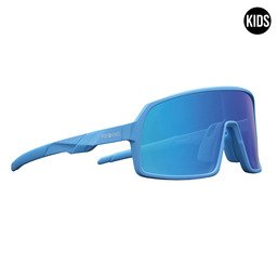 Kinder Sonnenbrille POP EYES FREDDIE Kids Light Blue – leichte Sport Sonnenbrille für Kinder in seitlicher Ansicht, ideal für Outdoor-Sport und Radfahren
