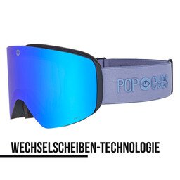 ski goggles JAMIE Frost Blue – new ski goggles with magnetic interchangeable lens system and blue lens | POP EYES