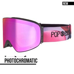 Skibrille LARRY Photochromatisch Pink Bubbles – photochromatische Skibrille Damen mit automatischer Tönung CAT 1-3 | POP EYES