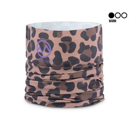 POPHEAD Neckwarmer JODY Leo Brown – ultraleichter, atmungsaktiver Mesh-Neckwarmer im braunen Leo-Print, Cooling Level 1/3
