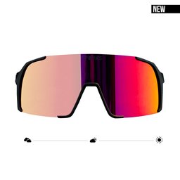 Selbsttönende Sonnenbrille EDDY Black Sunset Red – moderne Sport Sonnenbrille für Damen und Herren. NEW