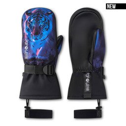 POPWEAR ski gloves MARLEY Jungle King – mittens with genuine leather palm, Thinsulate™ lining and waterproof membrane | NEW