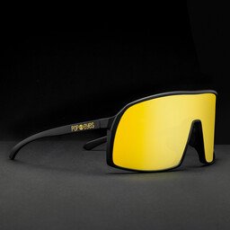 Seitliche Ansicht der FRED Black Sunset Gold – Sport Sonnenbrille mit Power-Look und Performance.
