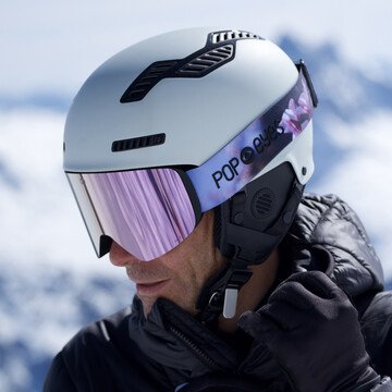 Skibrille JAMIE Floral Sky – Damen und Herren Skibrille mit magnetischem Wechselsystem und floralem Printband | POP EYES
