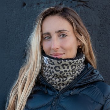 POPHEAD Neckwarmer JOSIE Leo Army Green – Damen-Schlauchschal mit weichem Fleece und warmem Teddyfutter
