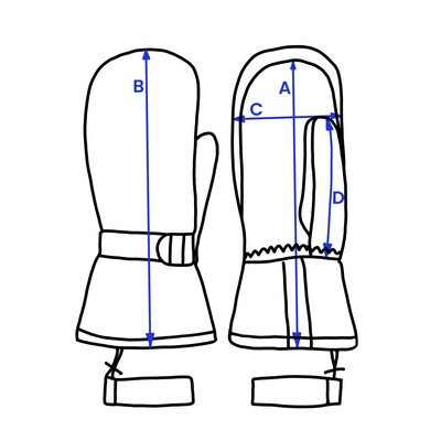 POPWEAR ski gloves MARLEY – size dimensions for optimal fit and perfect comfort
